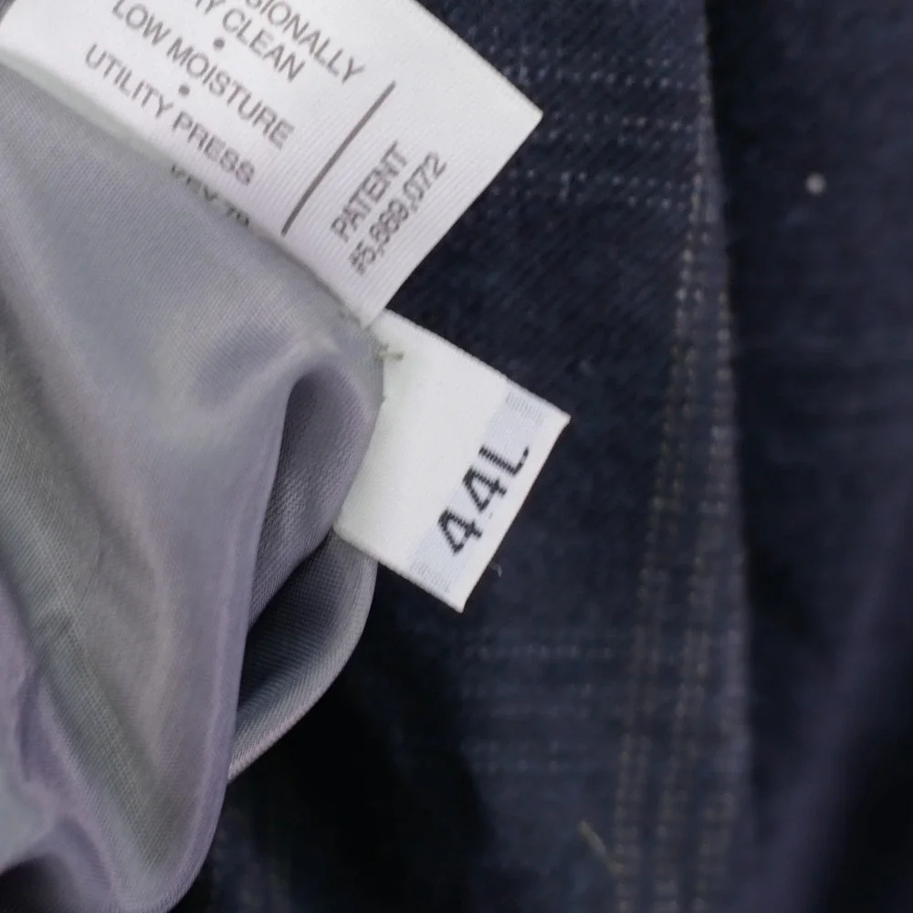 Hart Schaffner Marx Blue / Gray With Tan White Windowpane Wool Sport Coat‎ 42L